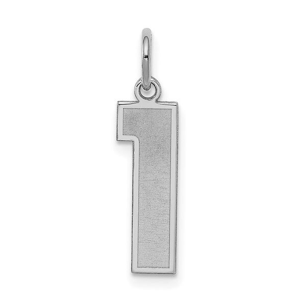 Sterling Silver, Jersey Collection, Medium Number 1 Pendant - Picture 1 of 5